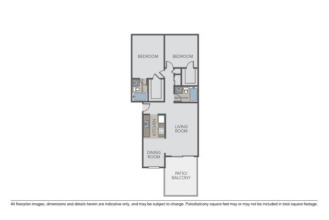 2 Beds • 1 Bath
3D Tour 063 floor plan